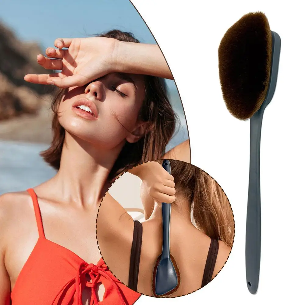 Lotion Applicator Large Area Application Brush Long Handle For Lotion Application Non-Slip Body Tanning Back Brush Tools M8C0