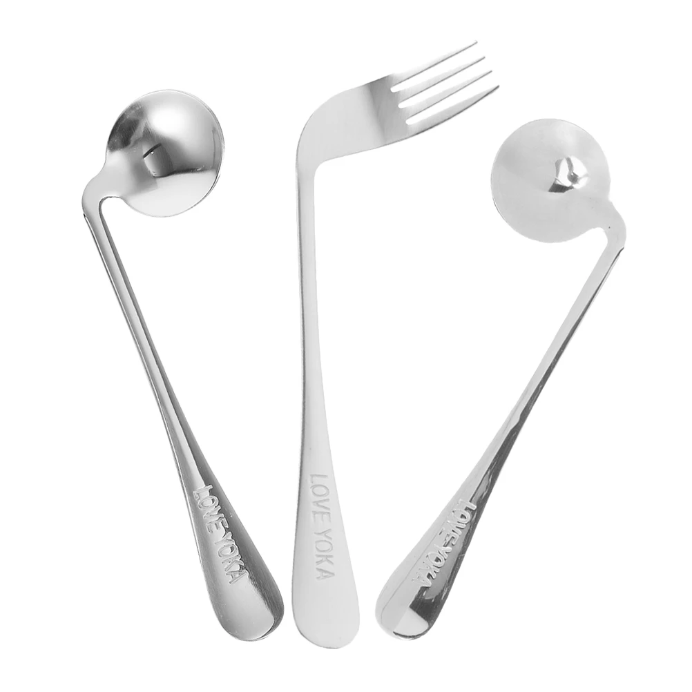 

Adaptive Utensils Left-handed Spoon Fork Suit Eating Drinking Set Angled Adults