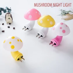 Led Night Lamp Mushroom Wall Lamp Intelligent Light Control Sensor Eu Us Plug Bedroom Lamp Home Decoration