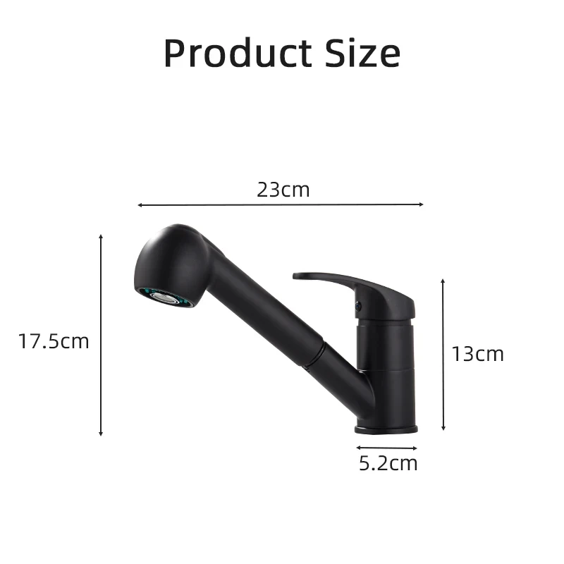 Pull Out Kitchen Sink Faucet with 2 Water Flow Modes Stream Sprayer Head 360 Degrees Telescopic Faucet Hot and Cold Mixer Tap