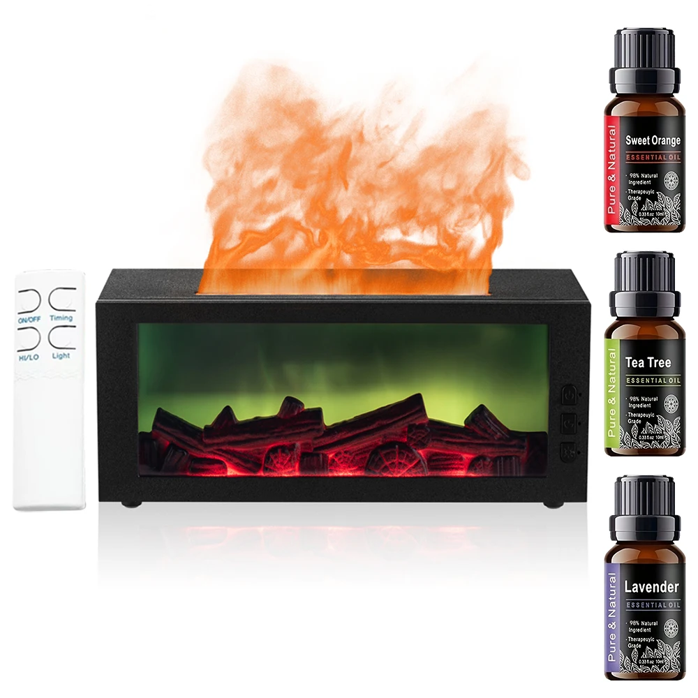 

7-Color LED Romantic Flame Design Essential Oil Diffuser More Mist Aromatherapy Humidifier Night Light for Home Decor ﻿