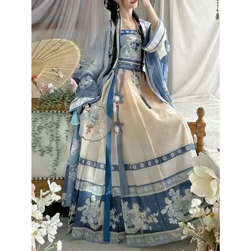 

Hanfu Dress Women Chinese Traditional Cosplay Costume Ancient Song Dynasty Hanfu Dress Student Hanfu Blue&Green Dress For Women
