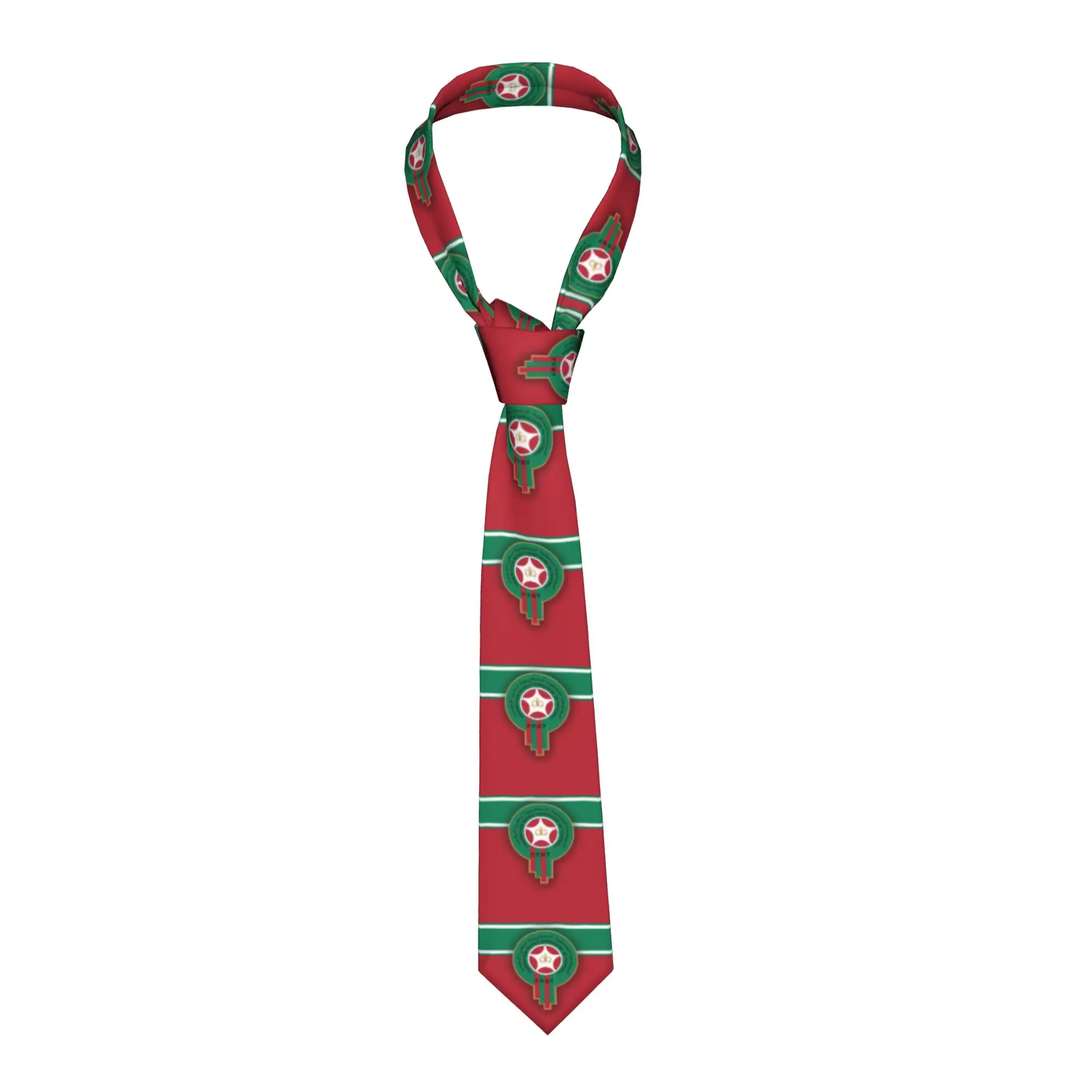 gravatas-de-seda-masculinas-com-bandeira-formal-do-marrocos-para-escritorio