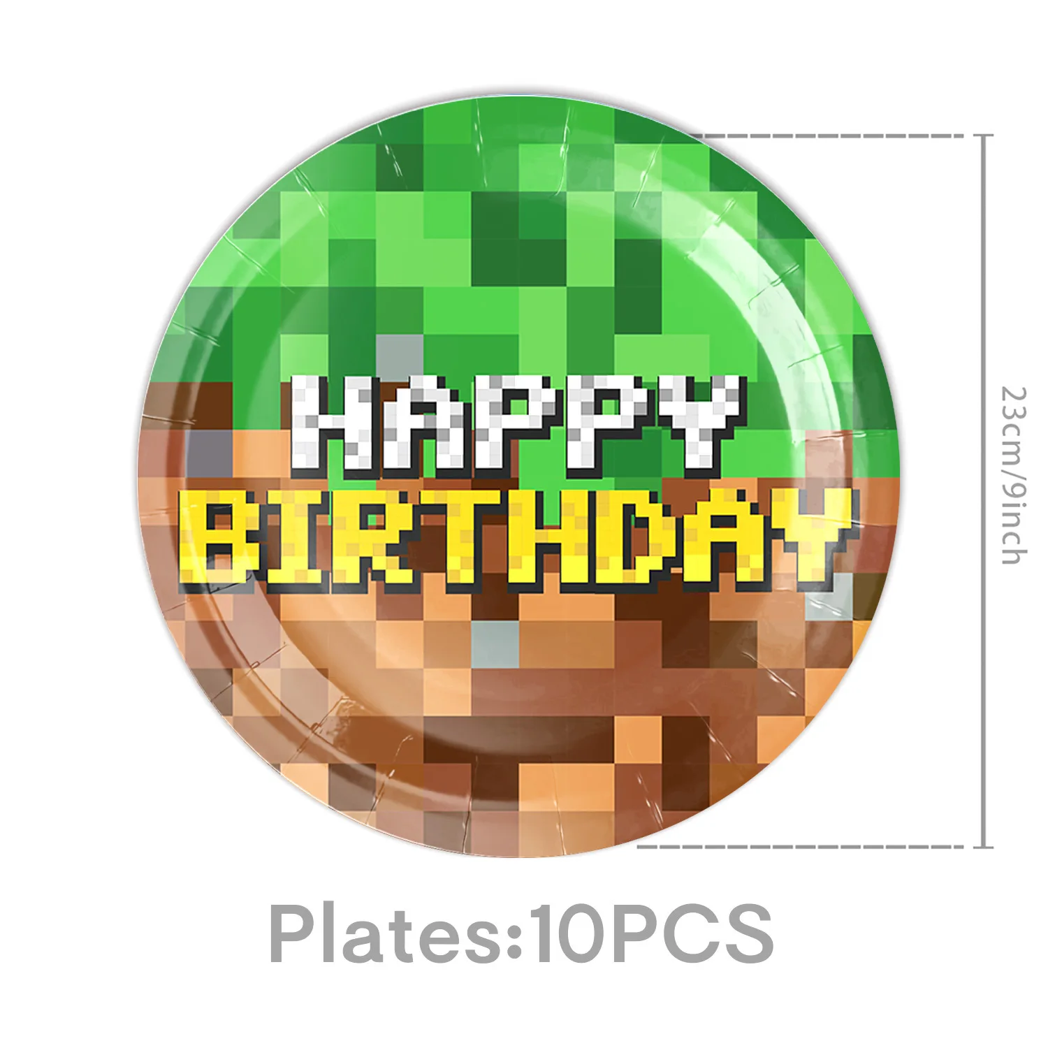Minecraft Themed Birthday Party Supplies Disposable Dinnerware Set Banner Cake Topper Hanging Flag Hot Game Decorations view 3