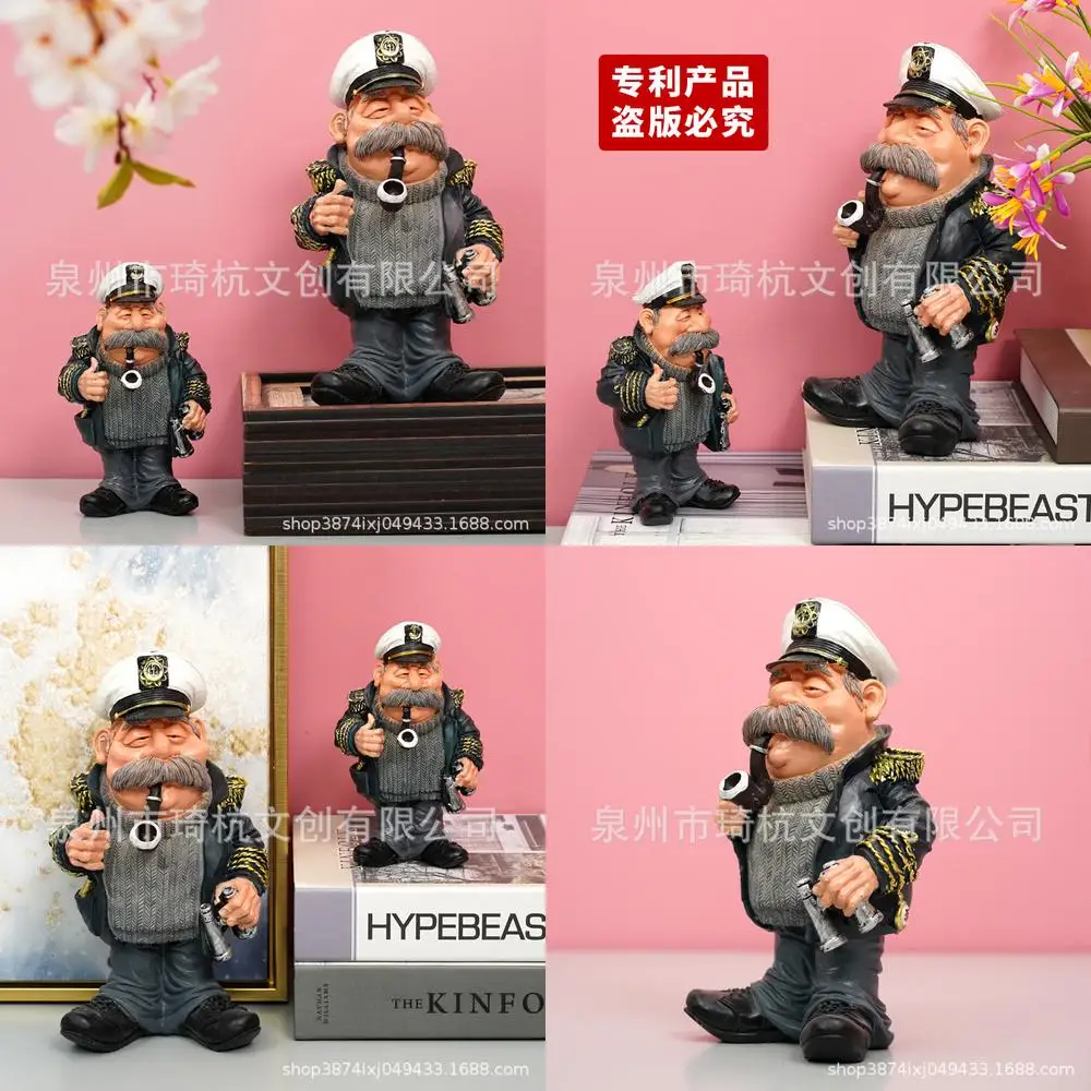 Popular Cross Border Captain Sailor Figurine Creative Decoration for Living Room Foyer Cabinet Desktop Office Study Decorative