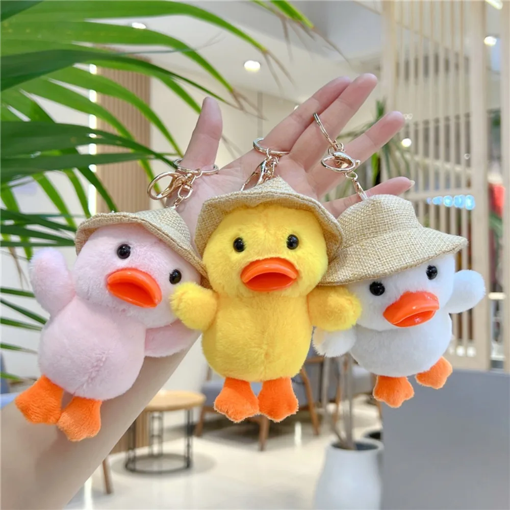 Fashion Stuffed Plush Cartoon Yellow Duck Keychain Animals Soft Duck Bag Pendant Creative Cute Duck Doll Pendant