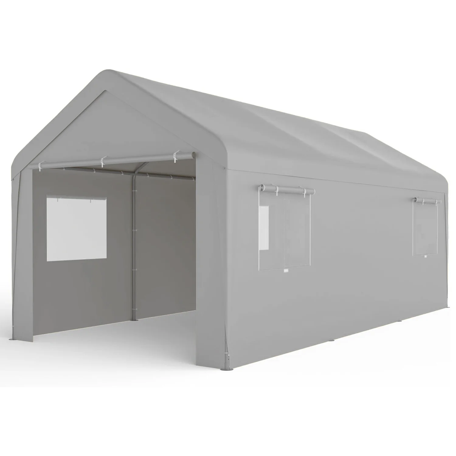 

Carport 10x20 Ft, Heavy Duty Car Canopy, Portable Garage with Roll-up Windows and Removable Sidewalls