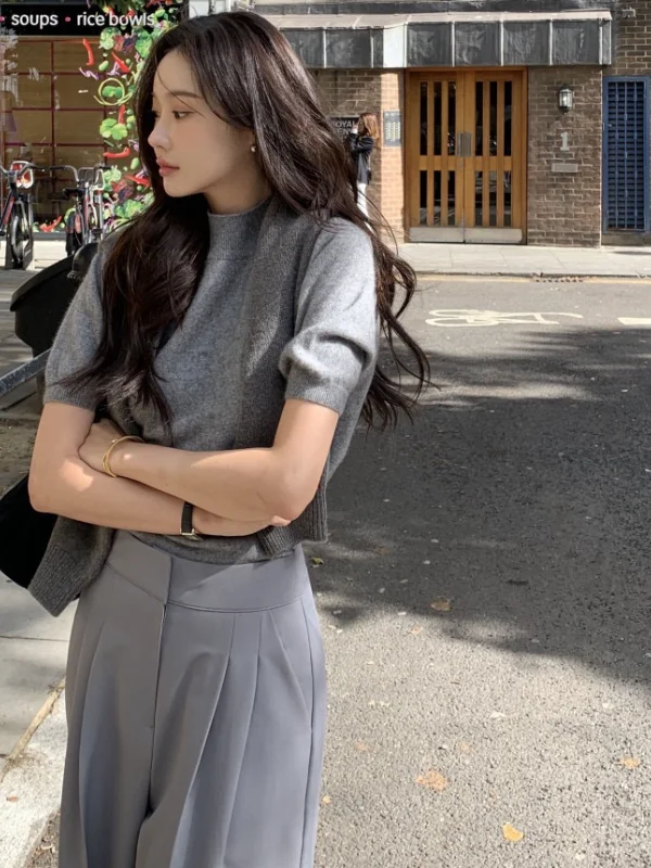 Casual Commute Suitable Double Scene Adapted Drapey Fabric High Waist Pleated Versatile Suit Long Pants Korean Style Women's ...