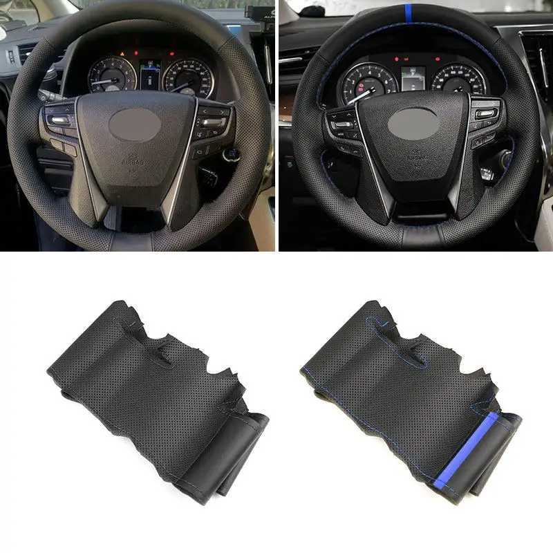 

For Toyota Alphard Vellfire 30 2016 2017 2018 2019 2020 2021 2022 Auto Steering Wheel Perforated Leather Cover Inner Accessories