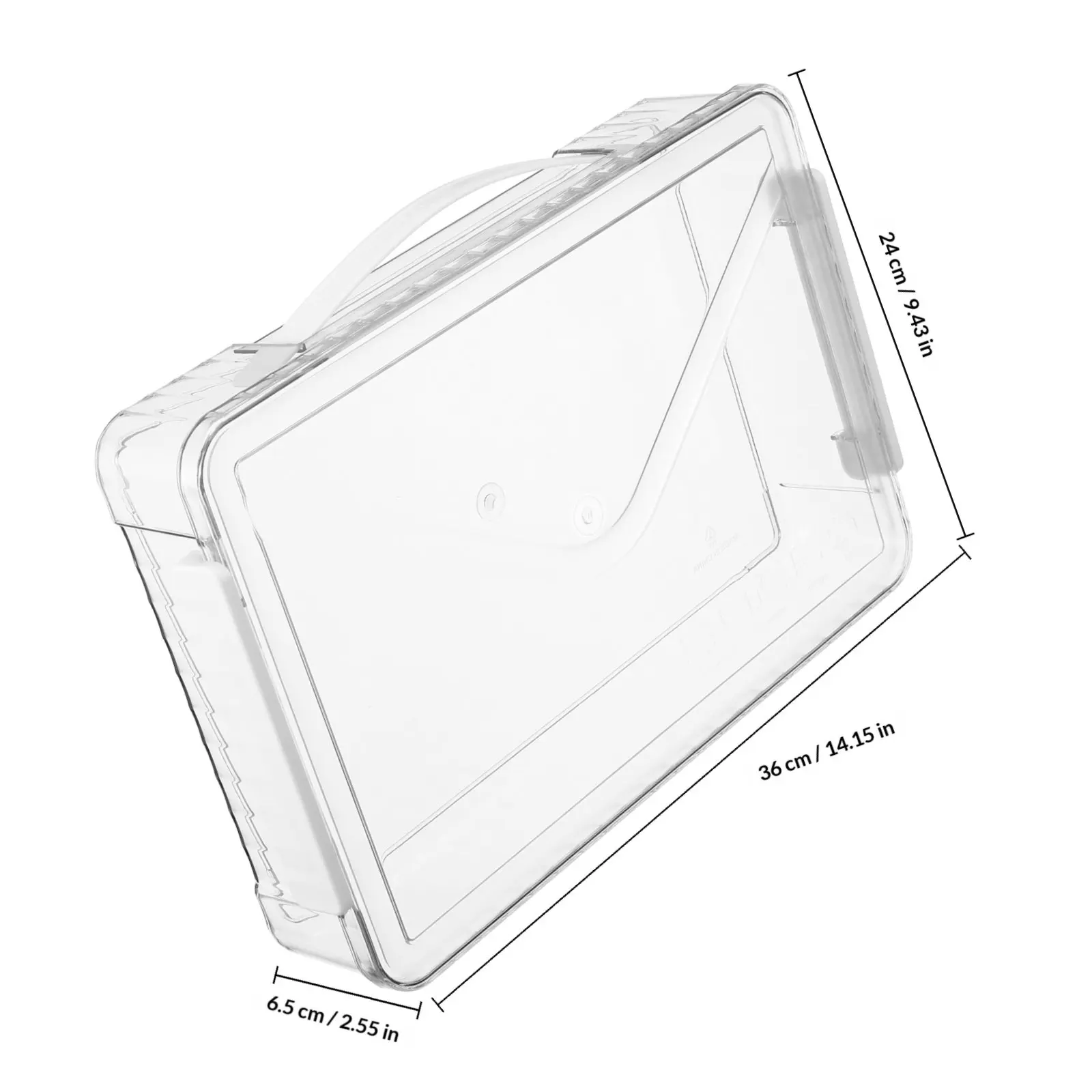 Plastic File Box Transparent Large Capacity Document Storage Box Clear Organizer for Certificates Files Photos Scrapbook Paper