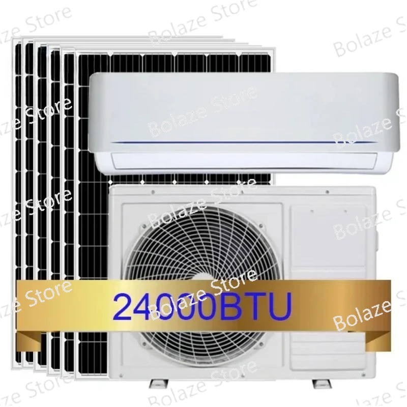 5000 W 18000 BTU 2 1.5 TON 12000 BTU  1 TON SOLAR POWERED HYBRID AIR CONDITIONING SPLIT SOLAR AIR CONDITIONER