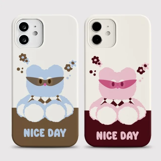 

Cool Sunglasses Teddy Bear Phone Case for iPhone 17 16 15 14 13 12 11 Air Pro Max X XS XR XSMax 8 Plus Glossy Film Hard PC Cover