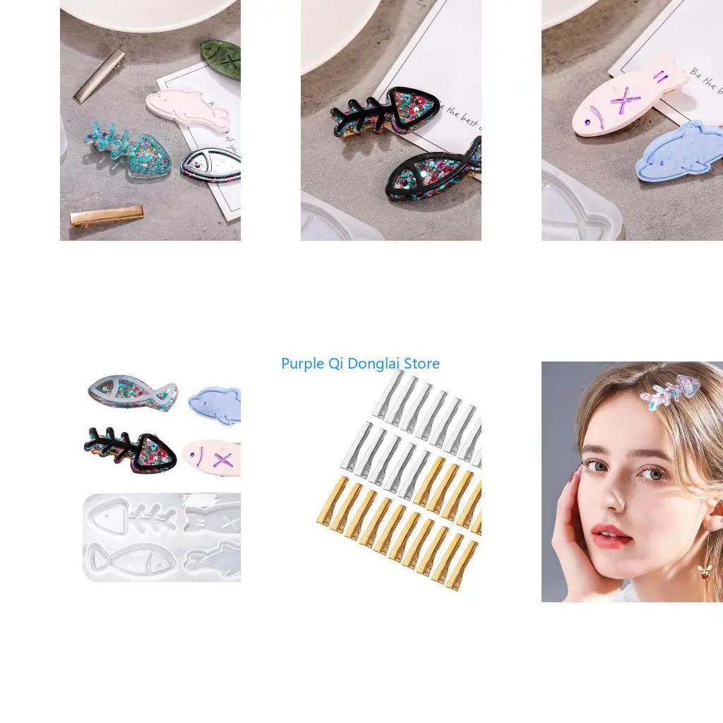 L21E Hair Barrette Epoxy Resin Casting Molds Silicone Resin Moulds Silicone Material