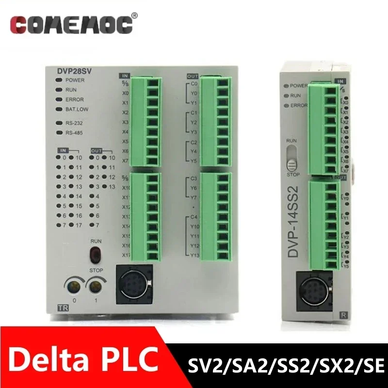 

Delta PLC DVP SA2 SE SS2 SX2 SX2 Series DVP12SS211S DVP14SS211R DVP28SS211T DVP20SX211R DVP28SA211T DVP24SV11T2 DVP26SE211R