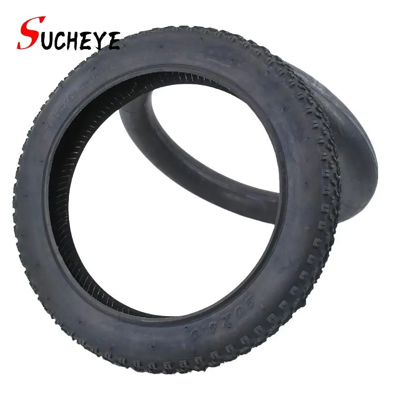 20x4.0 Road Bike Fat Tire 20 Inch Electric Bicycle Road Motorcycle Outer Big Fat Tire with Tube Cycling Bike Parts