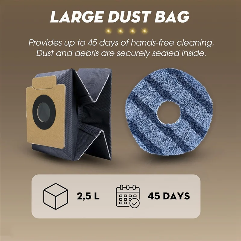 B99A-15PCS Replacement Accessories For Eufy X10 Pro Omni Vacuum Cleaner Accessory Roller Side Brush Filter Mop Pads Dust Bags