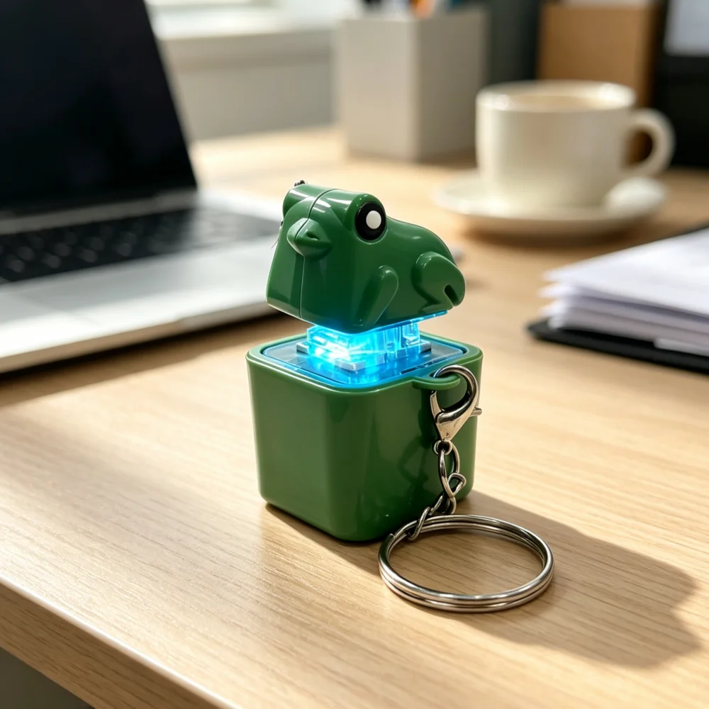 Cute Frog Keychain Ornament Creative Frog Shaped Bag Pendant Portable Decor Key Ring Novelty Desktop Decoration for Friends Gift