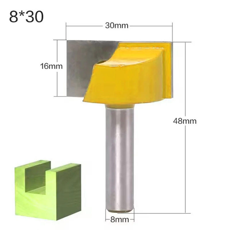 Broca de grabado inferior de limpieza de 8mm, 18/20/22/25/30/32mm, broca de enrutador de carburo, herramientas de carpintería, fresa, molino de