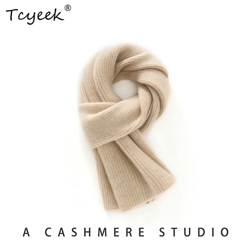 

Tcyeek, 100%Pure Cashmere Elegant Scarf, Women Gift Knit Thicken, Soft Fashion Warm Daily Scarf, 2024 Autumn Winter A48916QC