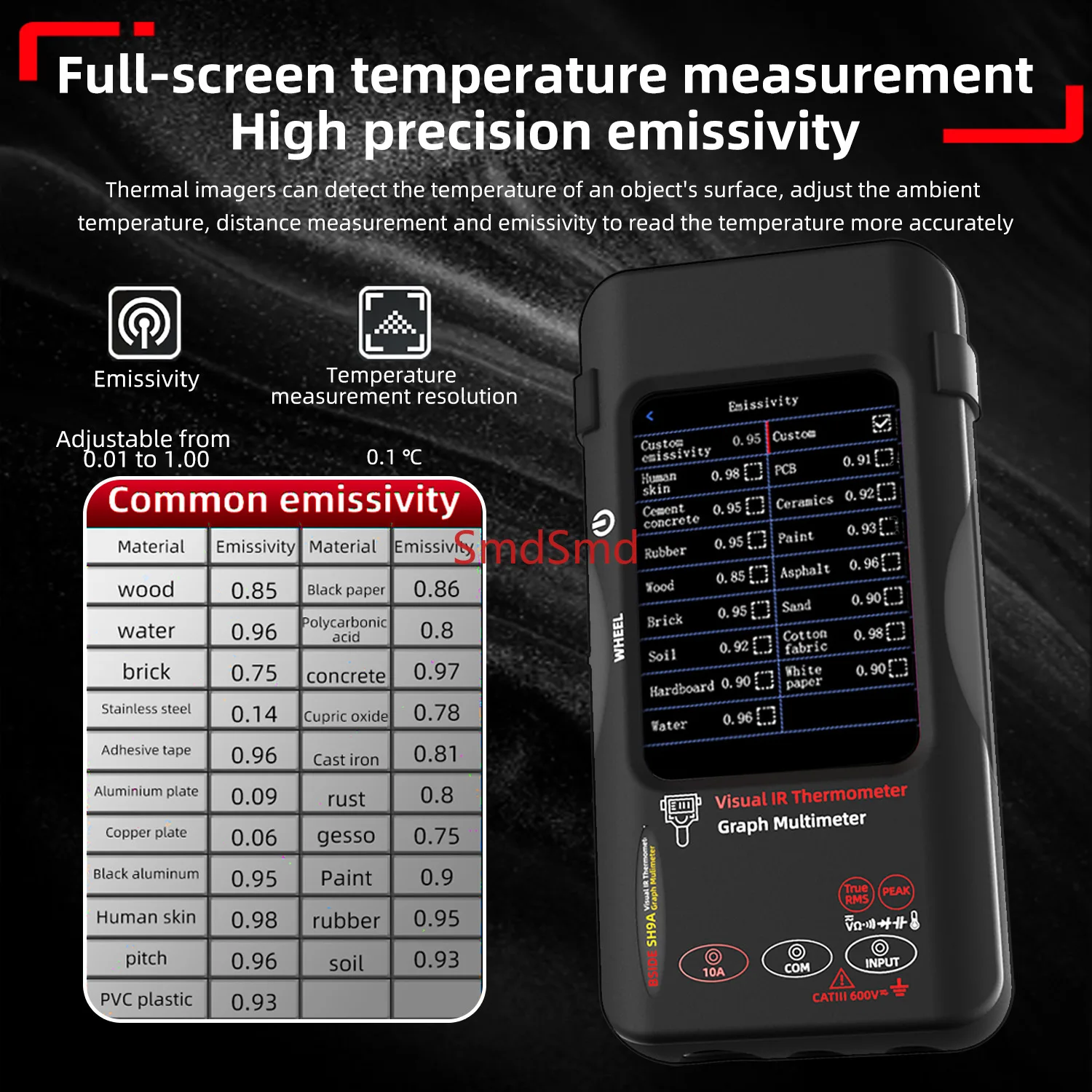 SH9A SH7A SH9 SH7 High-resolution thermal imager+20000 word multimeter touch screen AC/DC 10A Suitable for PCB repair view 5