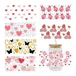 UV DTF Transfers Stickers, Cup Wraps, Love Printed for DIY Glass, Ceramic Metal Leather, Valentine's Day, 3D, 16oz D9667