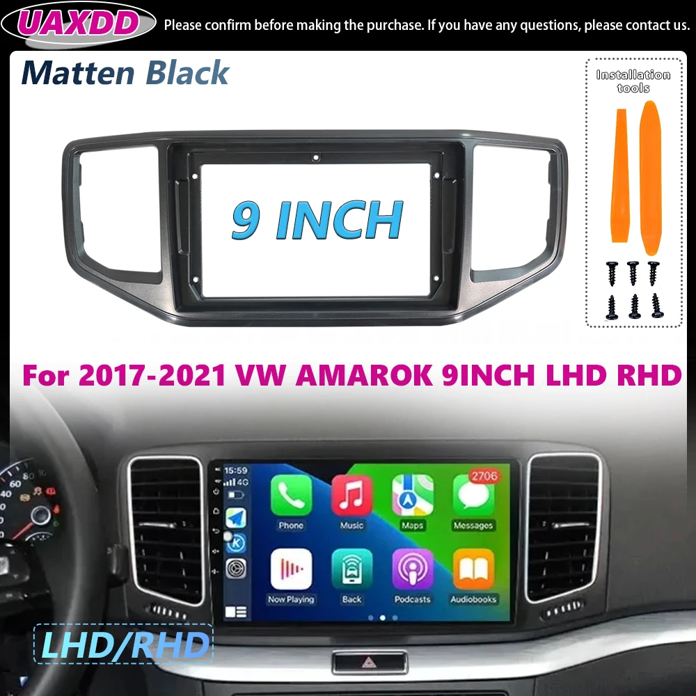 UAXDD For 2017-2021 VW AMAROK 9INCH LHD RHD 2 Din Car Interior Stereo Radio Android Frame Cable Video Harness Adapter Canbus Box