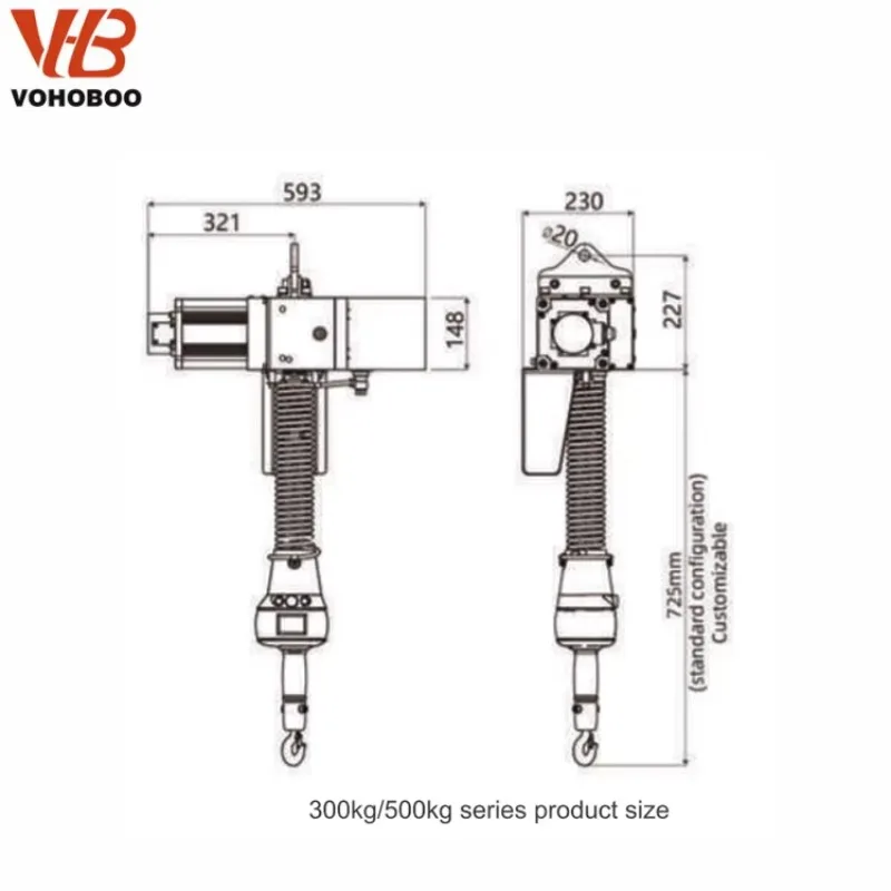 Creative Design HH-B5 Slowest Speed 0-16m/min 2.8m Electric Hoist Series Station Intelligtent Hoist
