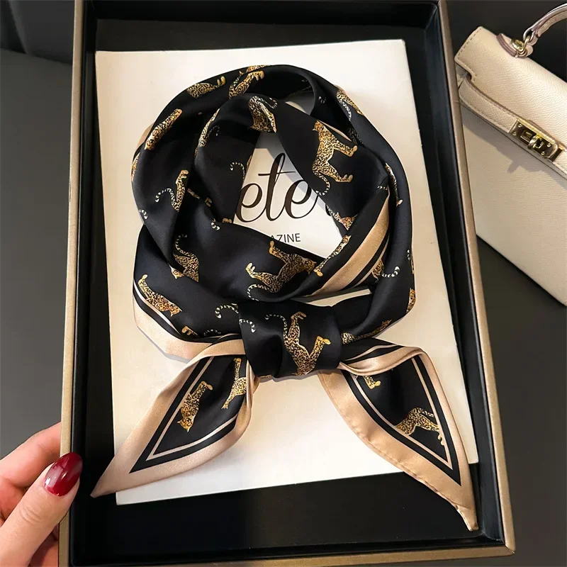 Kopftuch, Haar-Halstücher für Damen, Handtasche, Tasche, Schals für Handtaschen, seidig, lang, dünn, Satin, Kopftuch, modisch – Detail 1
