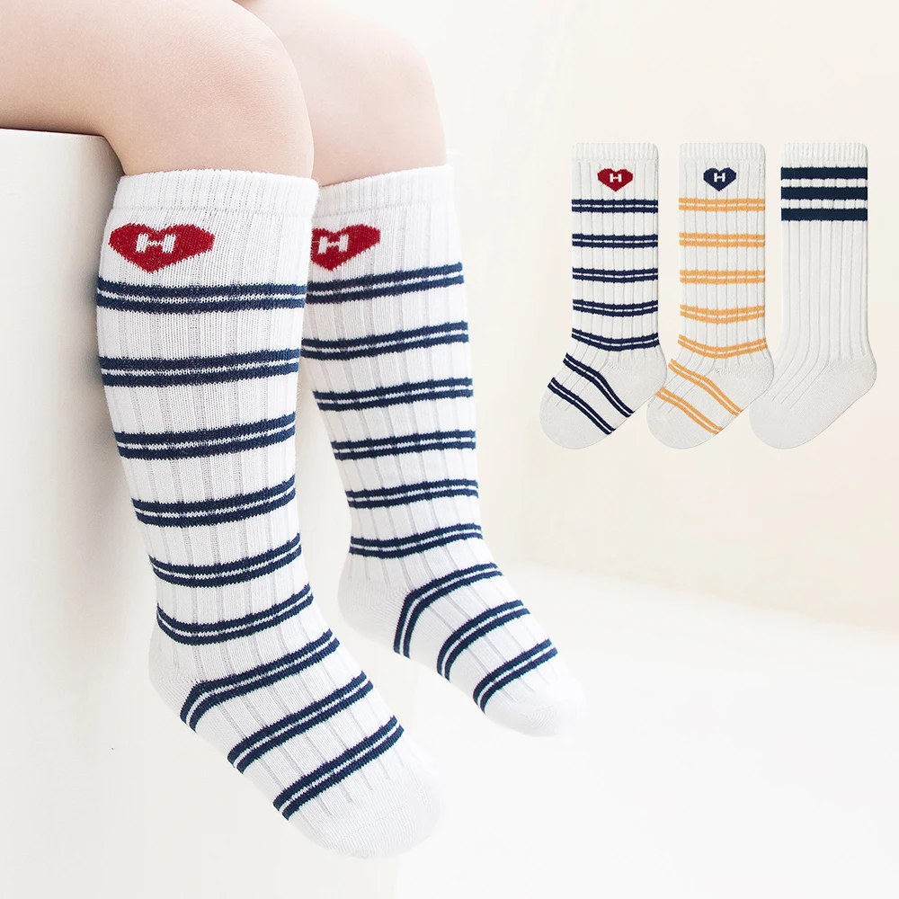 

Korean Kids Boys Girls Cotton Sock Stripes Newborn Baby Long Tube Socken Casual Soft Children Stocking High Quality