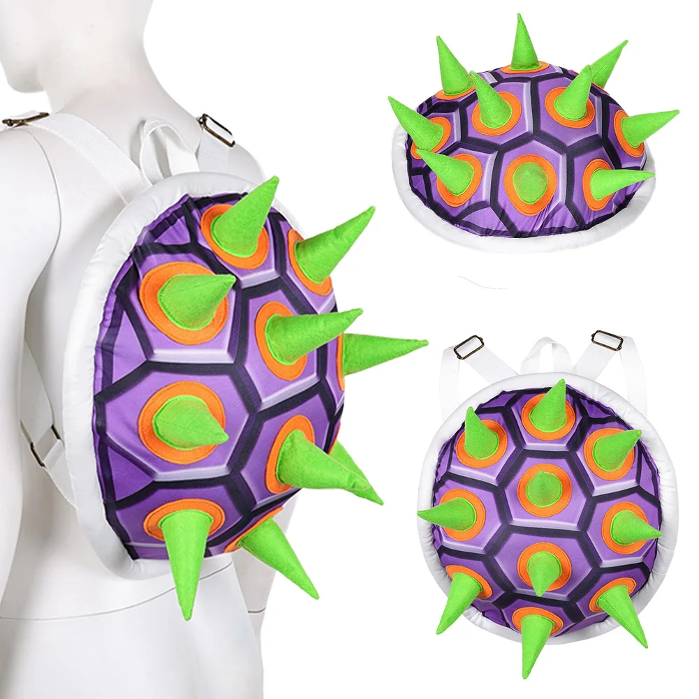 Mochila de Fantasia con Diseño de Caparazón de Tortuga Koopa Bowser, Bolsa de Cosplay, Accesorio de Disfraz para Hombres, Anime, Juego, Halloween, Carnaval, Fiesta