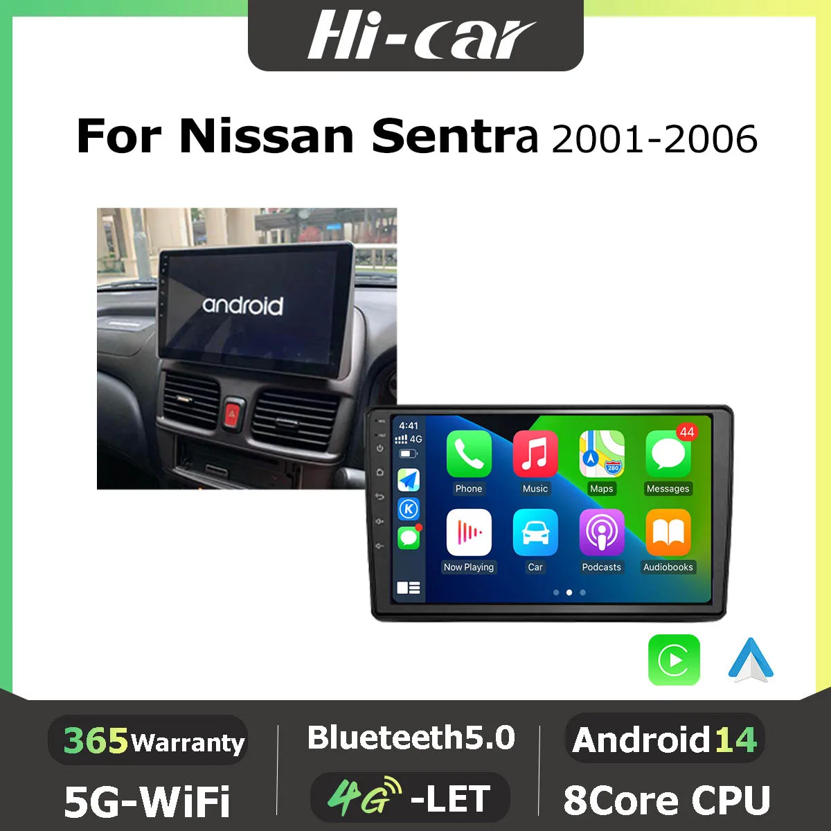 Android14 Car Radio For Nissan Sentra 2001-2006 Car Radio Carplay Android auto Navigation 2Din Video Player Stereo GPS Head Unit