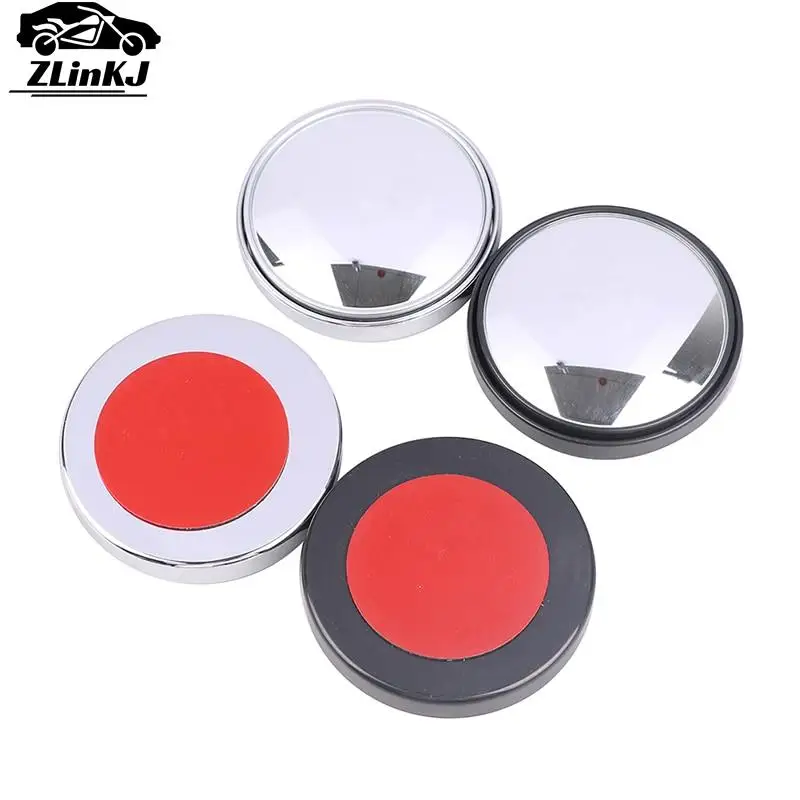 2Pcs 75MM 3R-036 Stick-on Convex Blind Spot Rearview Mirror With Adjustable Wide Angle