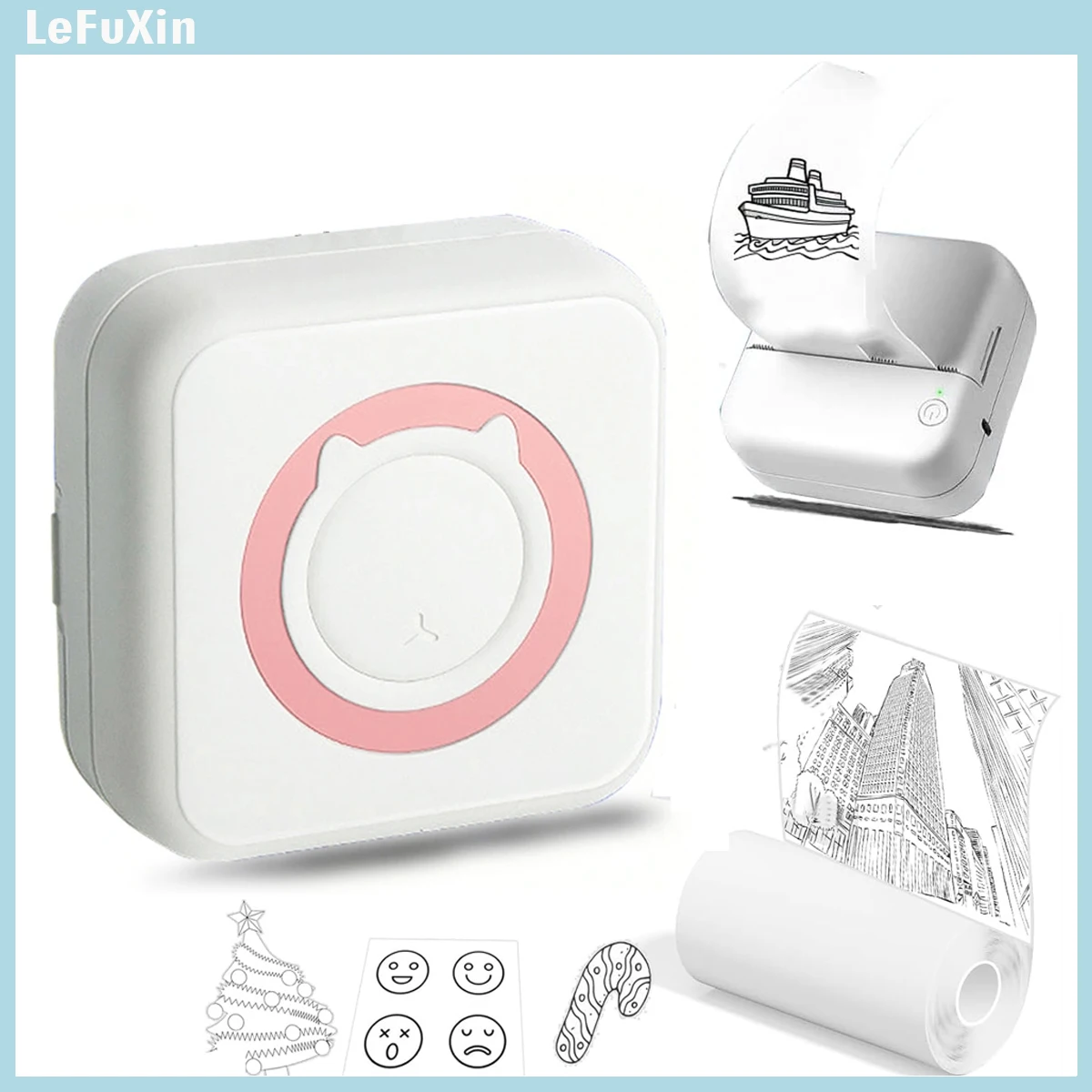 

Mini Printer Thermal Adhesive Labels Printer Sticker Bluetooth Mini Pocket Label Notes Printer for Home and Office Android IOS