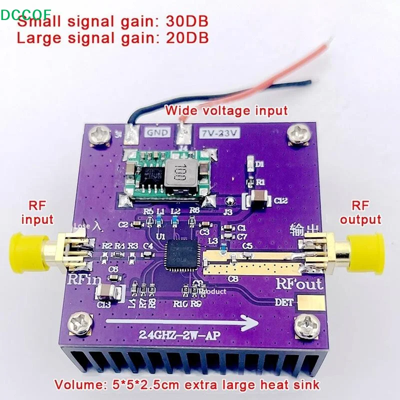 

SZM2166 2.4GHz -2.5GHz 2W RF Amplifier WIFI Amplifier Picture Transmission Amplifier Bluetooth