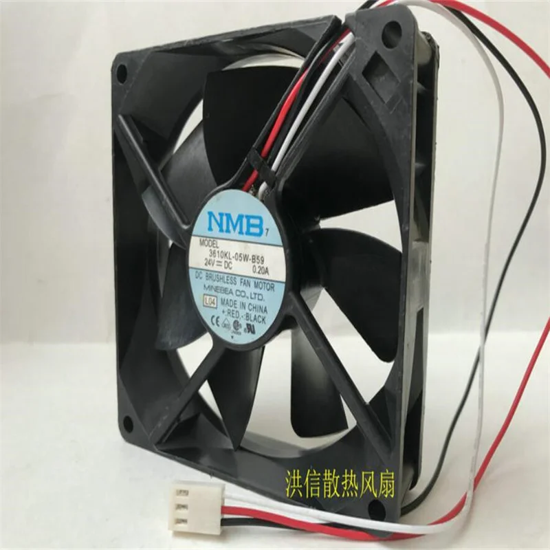 

Wholesale: original nmb 9025 3610kl-05w-b59 dc24v 0.20a 9cm three-wire inverter cooling fan