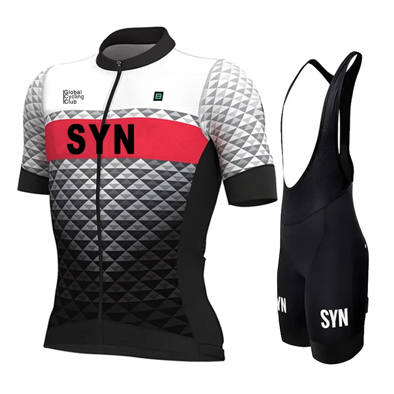 

SYN Cycling Jersey Set Short Sleeved Men's Cycling Jersey Breathable Cycling Bib Sports Shirt Summer Quick Drying Clothes