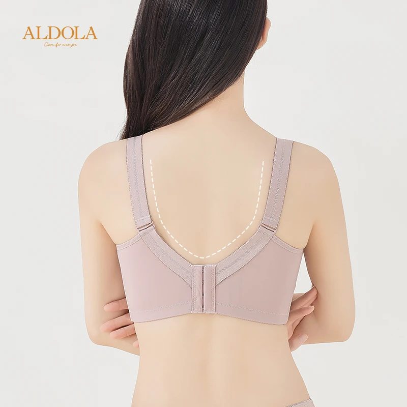 ALDOLA Bra tanpa kawat seksi, pakaian dalam wanita tanpa cincin baja, Bra Push Up tipis Cup besar, Lingerie terlihat lebih kecil