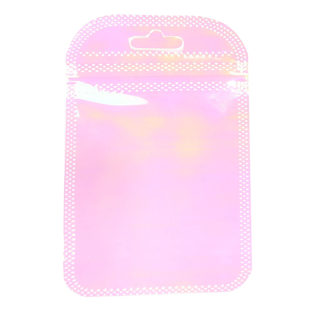 20pcs Color Laser Plastic Pouches Iridescent Self Sealing Bags Resealable Zip Lock Packaging for Jewelry Display Retail Bags