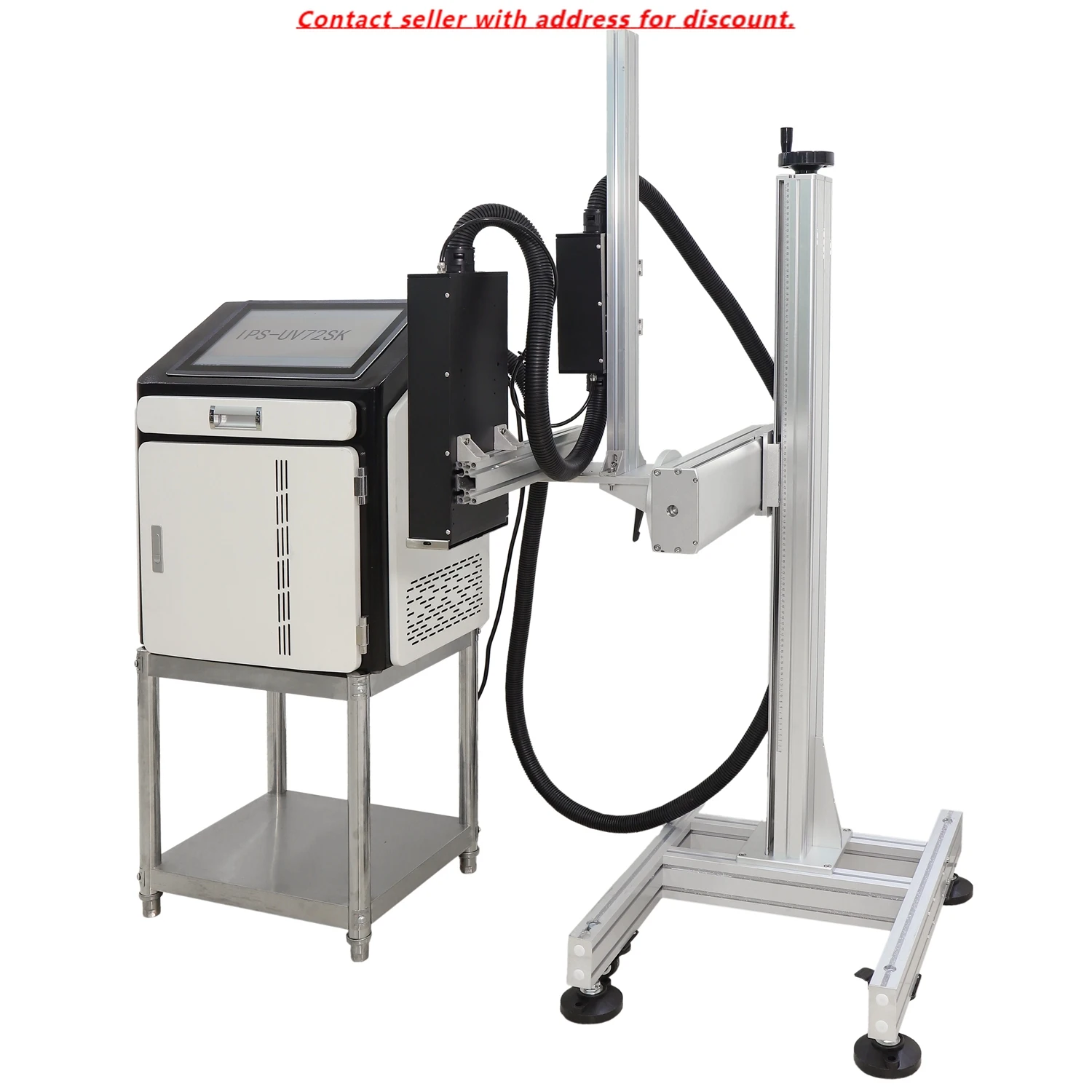 

UV Large Character Marking BOX Printer Printing On PVC OPP BOPP PET Coated Paper Metal IPS-UV72SK 7cm Height 50 Meter/minute