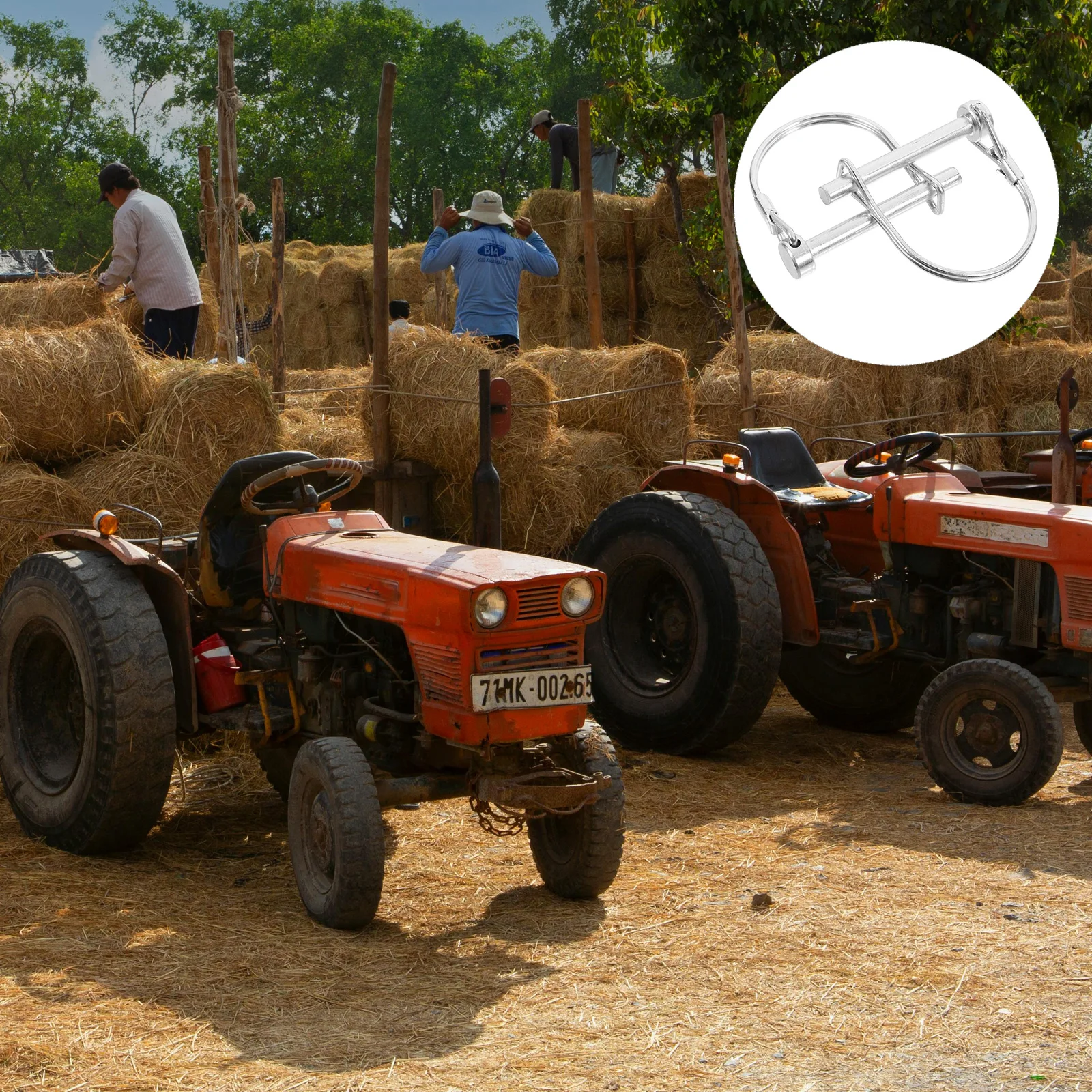 

4Pcs M6x50mm Trailer Hitch Pin Heavy Duty Coupler Pin Clip Durable Iron Security for Trailers Equipment Supplies