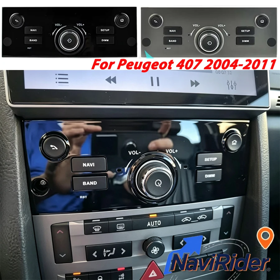 OEM Style Panel For Peugeot 407 CC 407CC 2004-2011 Car Radio Black Gray Color Control Panel Control After Market Android Screen