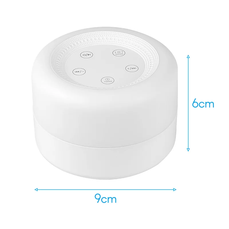 جهاز صوت أبيض محمول لنوم الطفل ، ضوء ليلي قابل للتعديل ، 12 صوتًا مهدئًا ، 7 ألوان إضاءة ، مؤقت للنوم #2