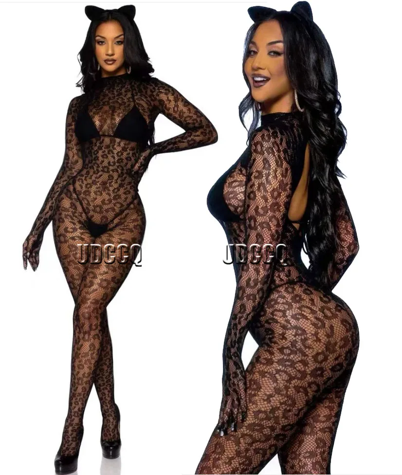 lingerie women sexy Babydoll Underwear Chemises Catsui exotic apparelt costumes sexy Body stocking Leopard body suit bodysuit