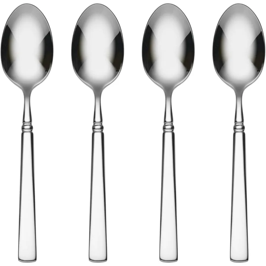 

Тонкие столовые ложки, набор из 4 шт., нержавеющая сталь 18/10, набор столовых приборов, можно мыть в посудомоечной машине