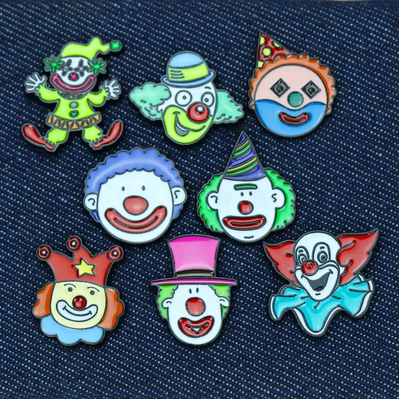 Cartoon Circus Clown Pins - Creative Alloy Badges for Bags and Clothes Wholesale, Perfect Gift for Friends