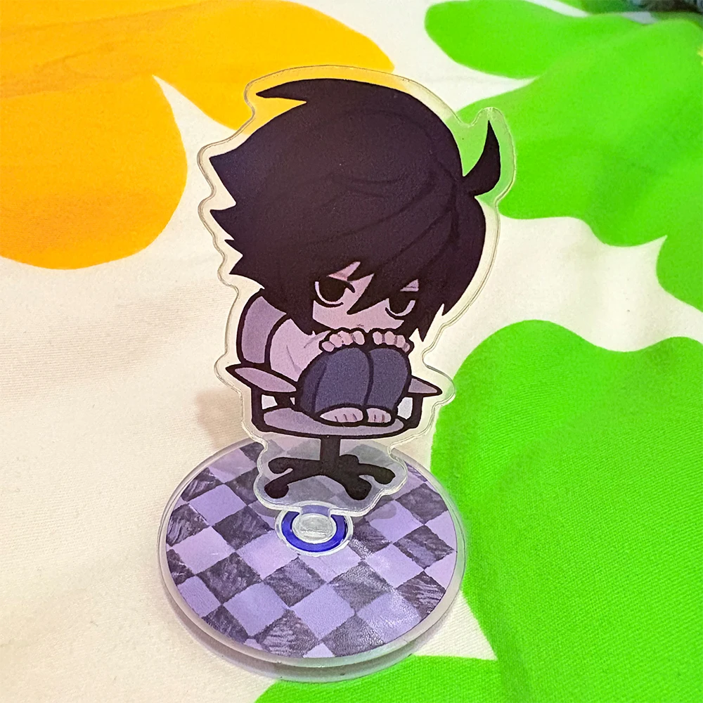 Anime Death Note L·Lawliet Acrylic Rotatable Stand Q-version Figure Standing Plate Desktop Ornament Cosplay Props for Fans Gifts image 6