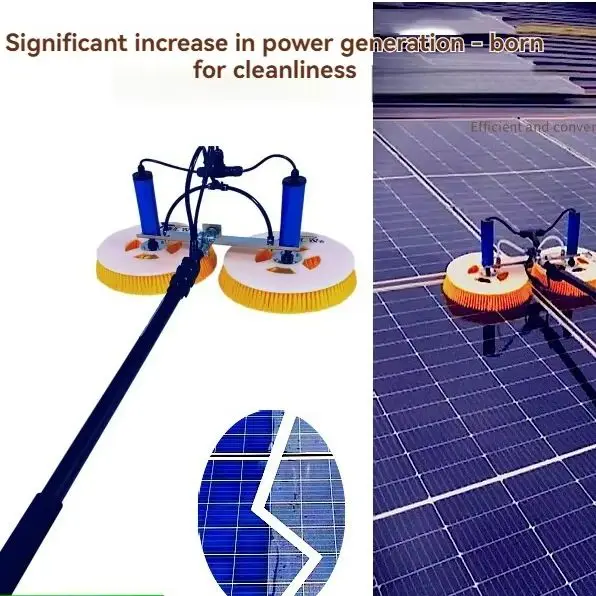 Electric Telescopic Cleaning Brush Double Head for Window Glass Solar Panel Cleaning Machine 3.5m/5.5m