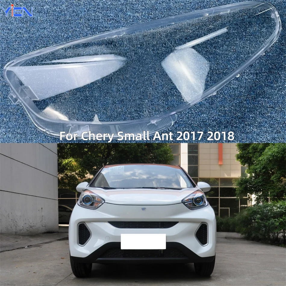 Para Chery Small Ant 2017 2018, accesorios para vehículos, cubierta de lámpara frontal, faro de cristal, cubierta de lente de faro delantero de coche, carcasa de luces