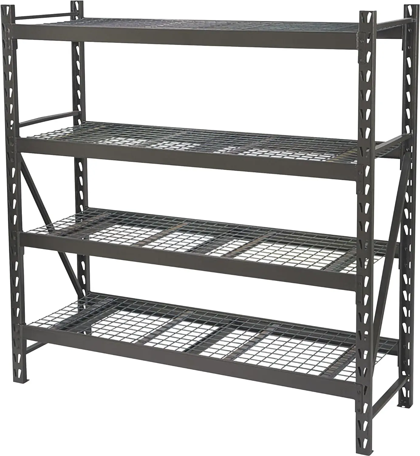 4-Tier Industrial Shelving Rack - 77In.W X 24In.D X 72In.H, Model# 2611T002