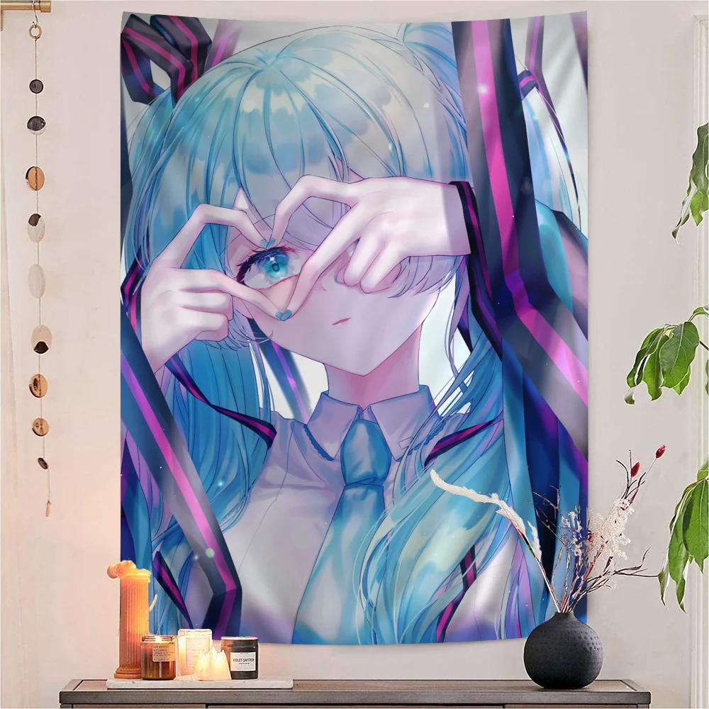 H-Hatsunes M-Miku Wall Tapestry Home Decoration Hippie Bohemian Decoration Divination INS Home Decor